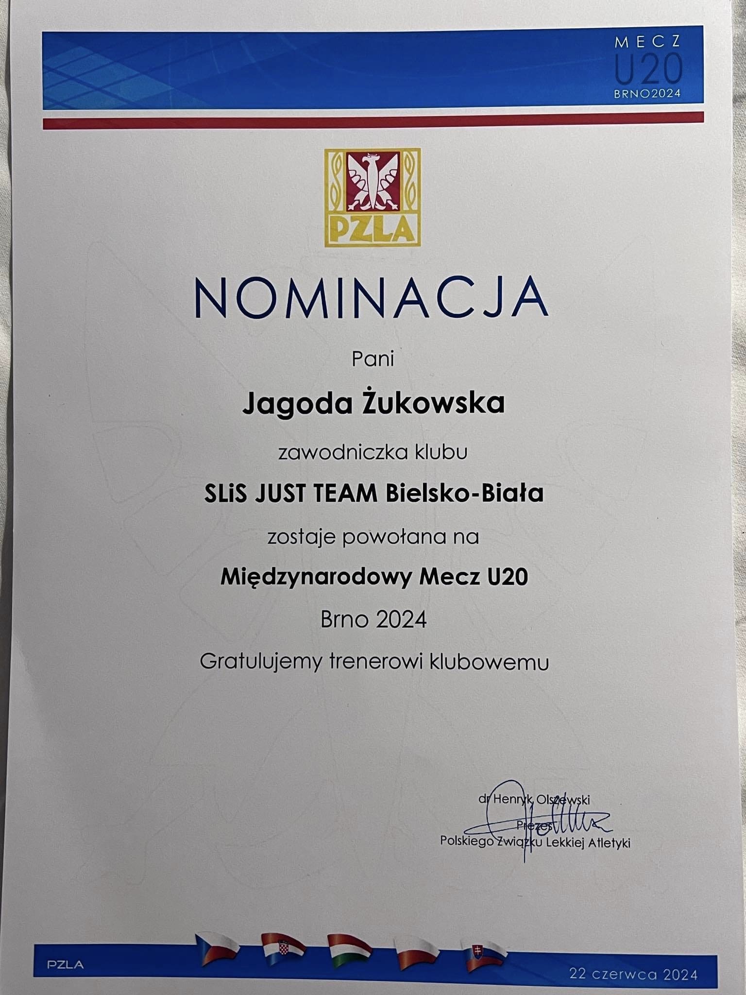 22.06.2024r. – Międzynarodowy Mecz U20 – Brno